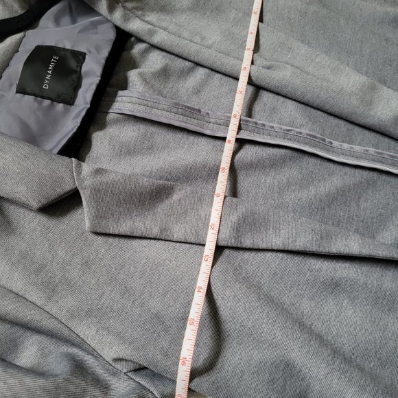 Dynamite women's long blue-grey open blazer with pockets, Size S - Picture 6 of 6